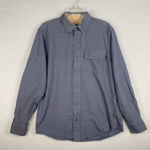 Orvis Shirt Mens Size Medium Gray Plaid Classic Fit Button Up Long Sleeve Casual